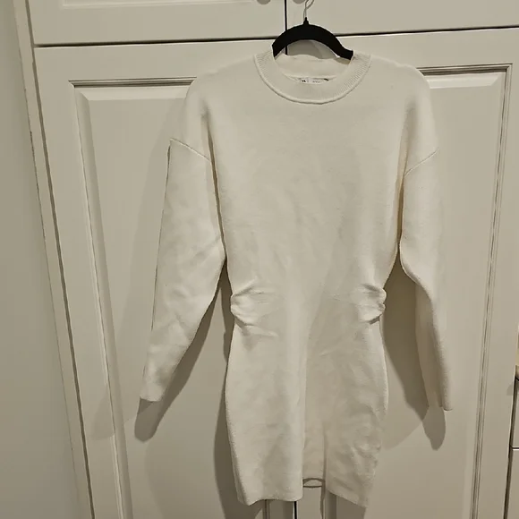 Zara | Dresses | Zara Cream Long Sleeve Sweater Dress | Poshmark